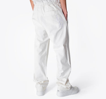 Drawstring Jeans with Embroidered Logo