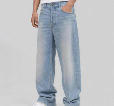 Stretch Denim Straight Jeans