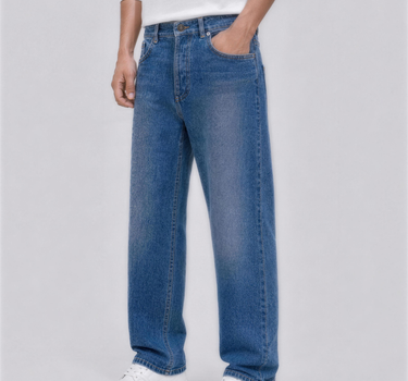 Stretch Denim Straight Jeans