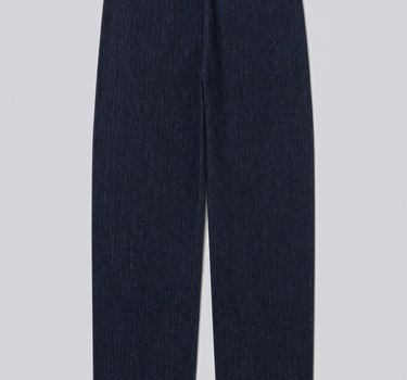 Drawstring Jeans with Embroidered Logo