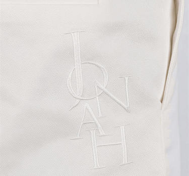 Drawstring Jeans with Embroidered Logo